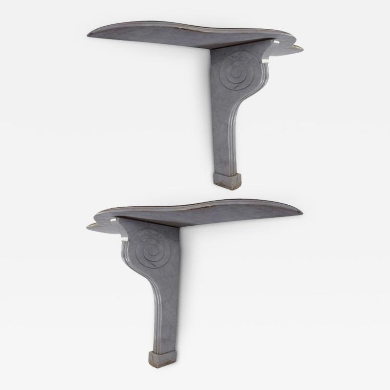 A Fine Pair of White Marble Console Tables