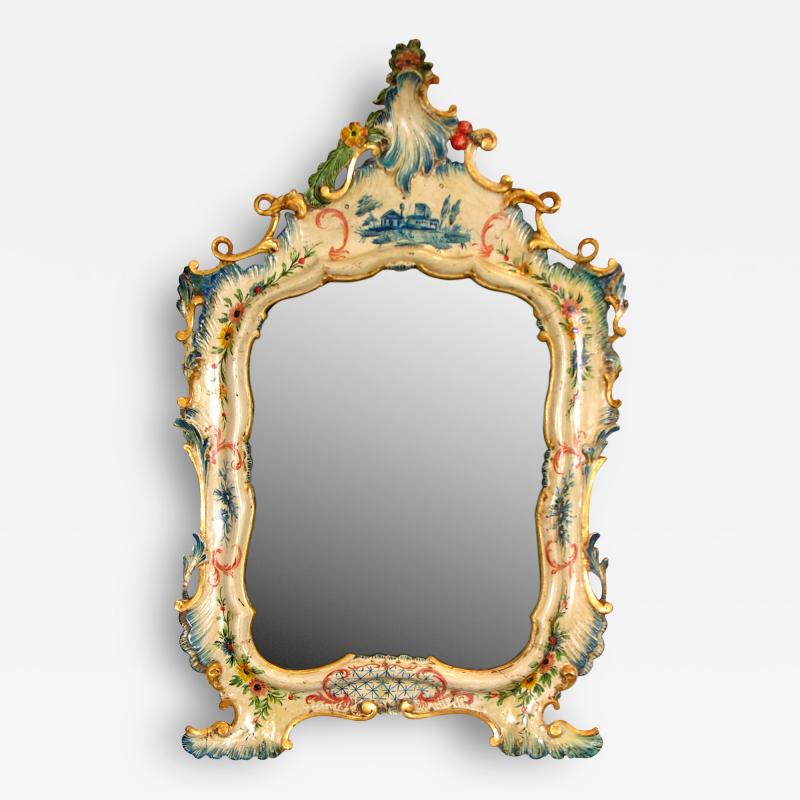 A Fine Venetian Lacquered Toilette or Dressing Table Mirror