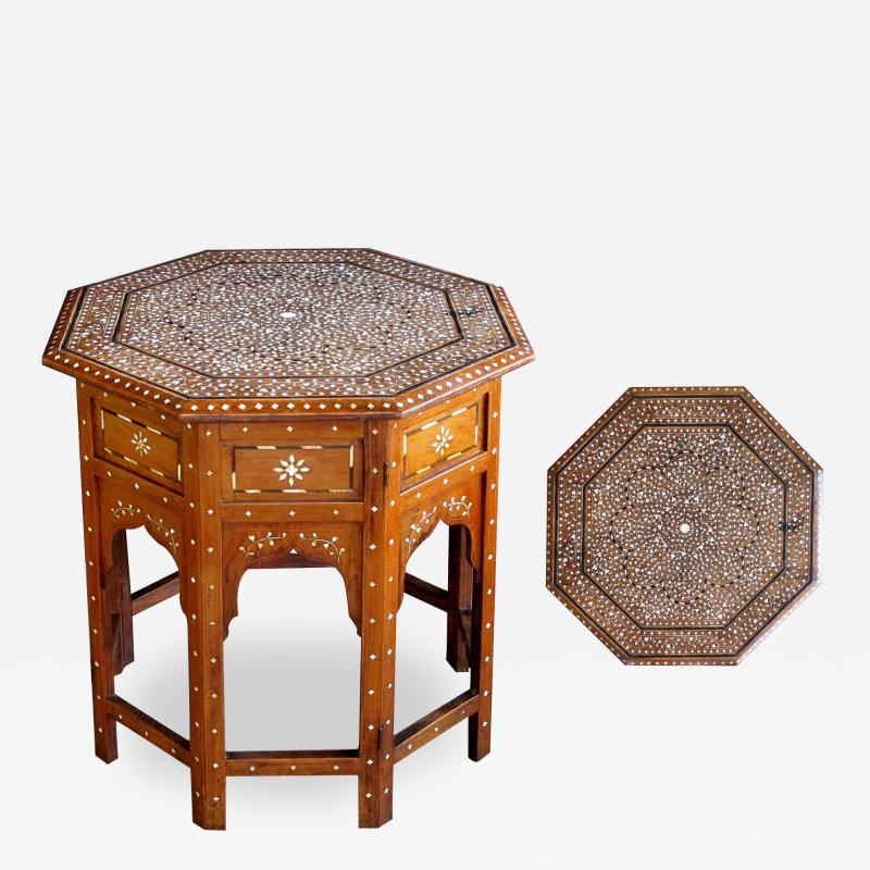 A Finely Inlaid Anglo Indian Octagonal Traveling Table