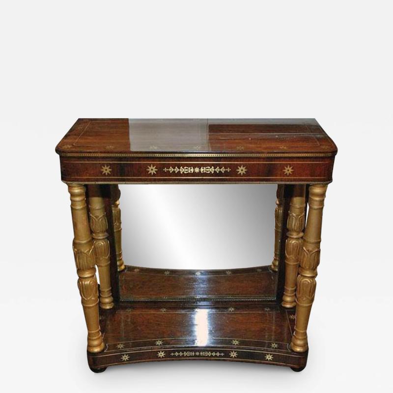 A First Quarter 19th Century French Empire Mahogany and Parcel Gilt Pier Table