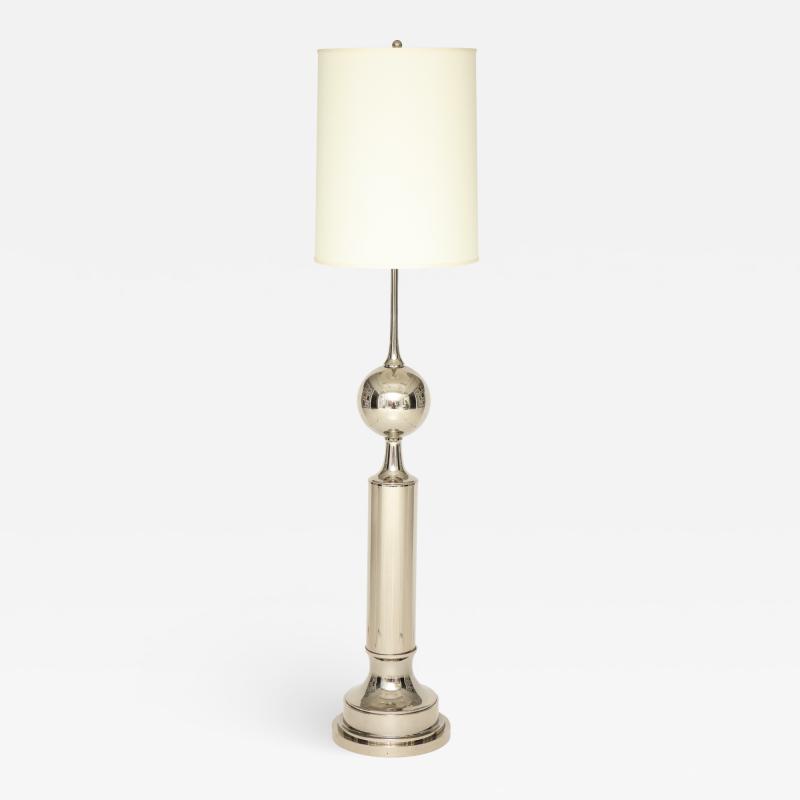A French 40 s Floor Lamp Crafted on nickel metal 