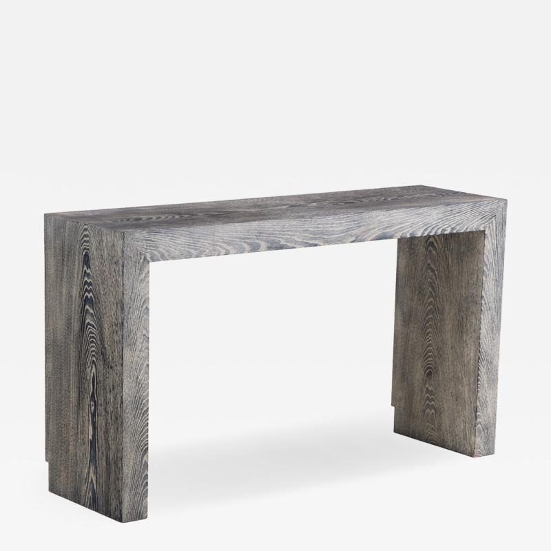 A French Dark Cerused Oak Console Table C 1975 