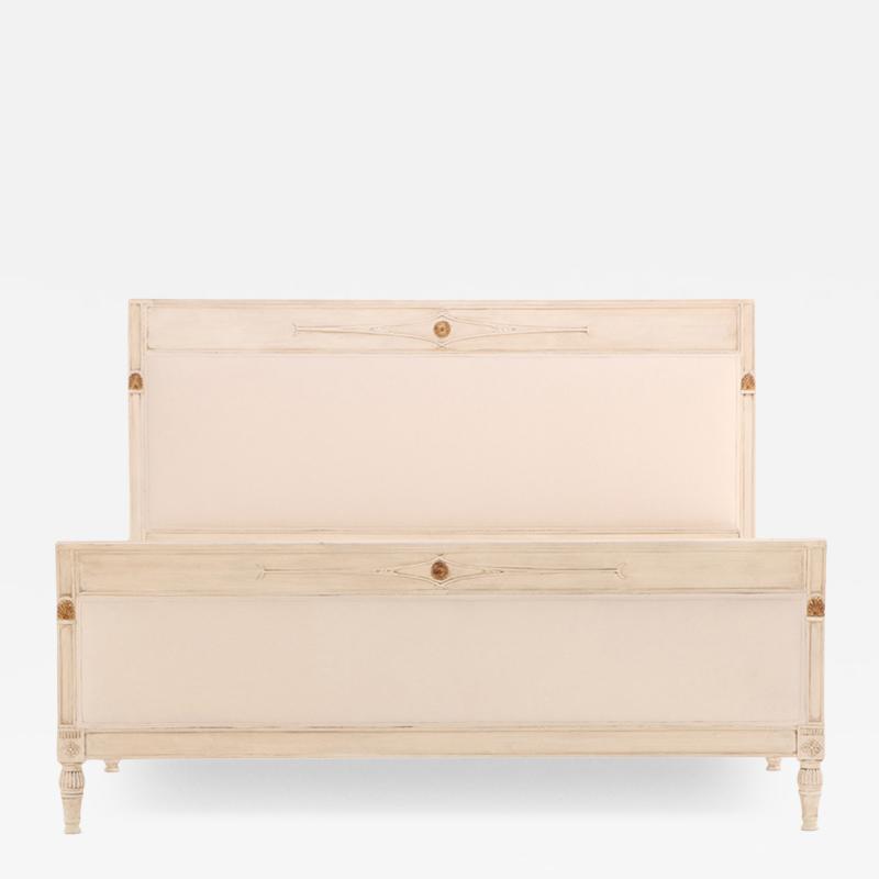 A French Directoire Style Painted and Carved Queen Bed C 1950 