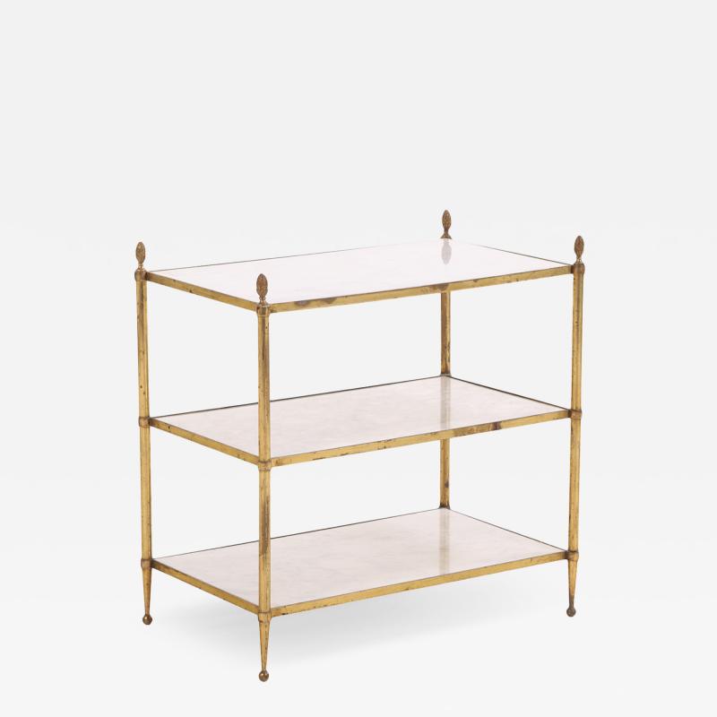 A French Directoire style Marble and Brass Three Tier Table C 1945 