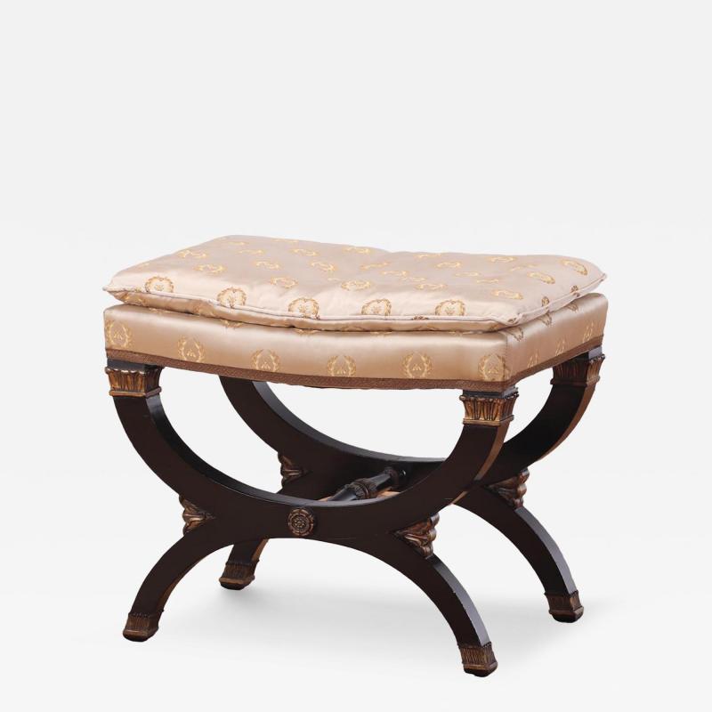 A French Empire style ebonized and giltwood stool C 1940 