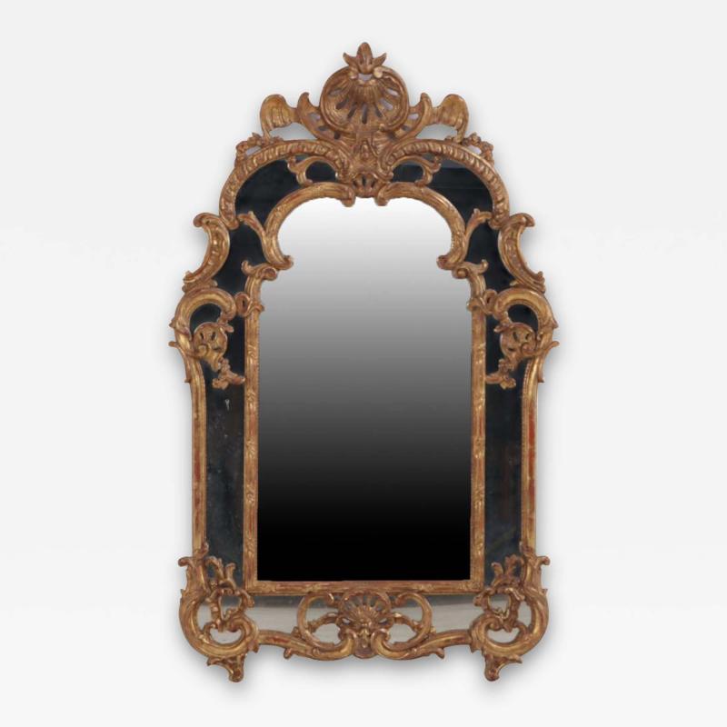 A French Louis XV Style Carved and Giltwood Mirror C 1940 