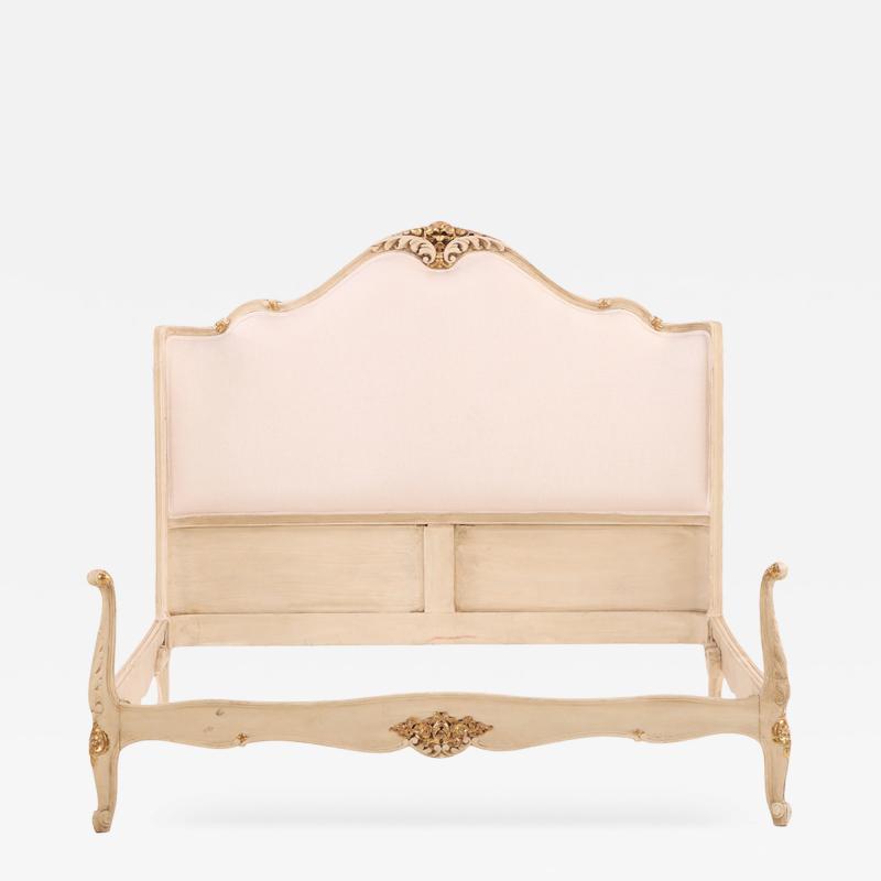A French Louis XV style Painted Full Size Bed C 1930 