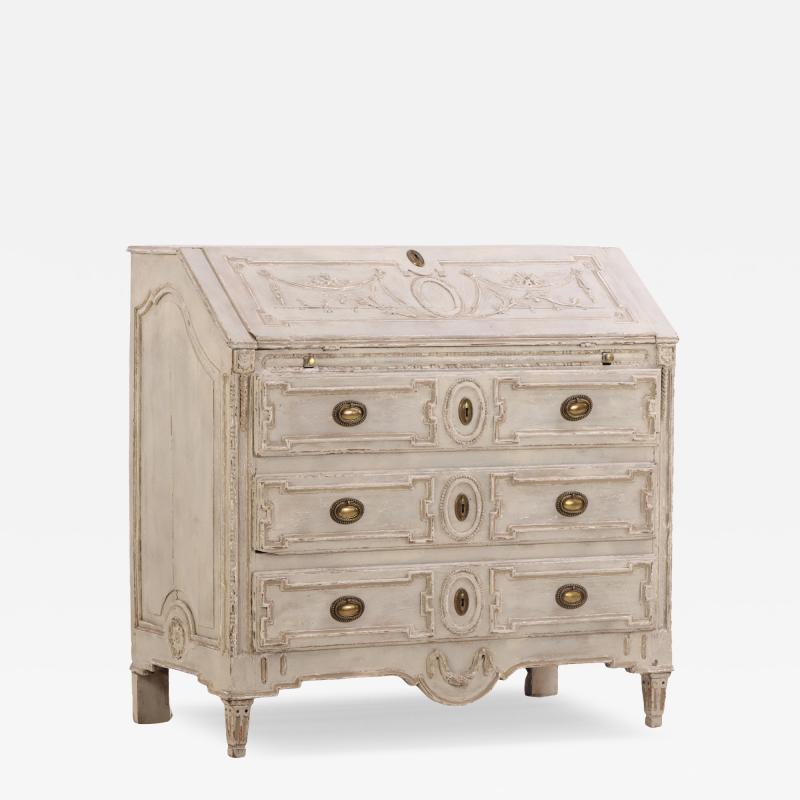 A French Louis XV style Painted Slant Front Desk 18th C 