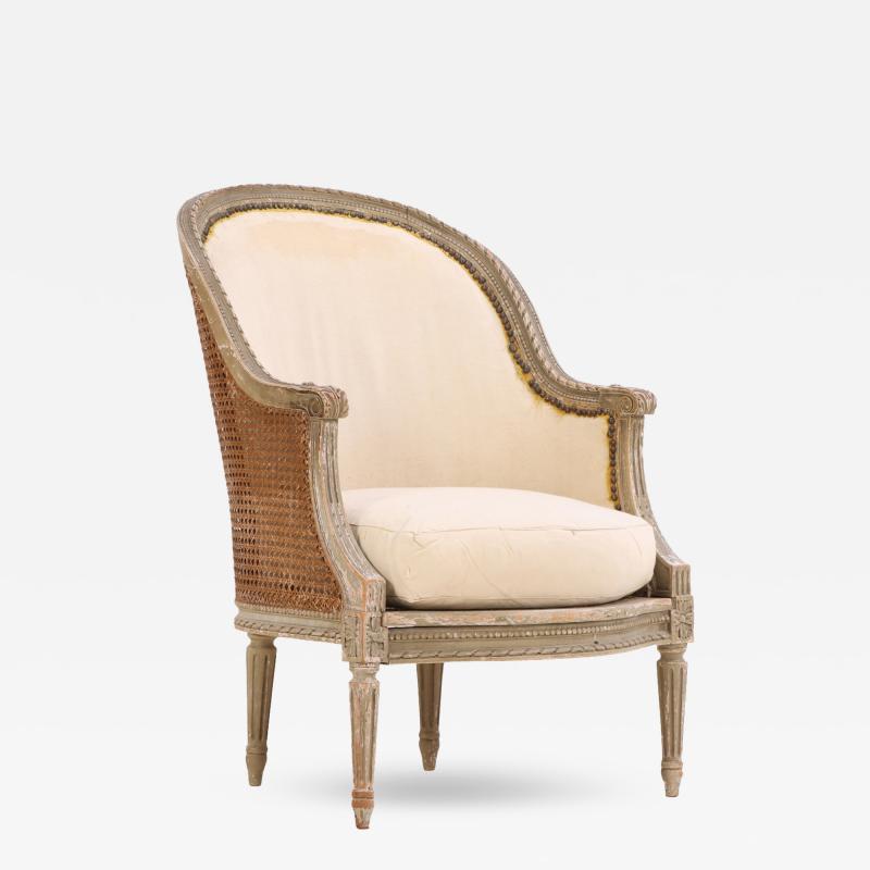 A French Louis XVI style Painted Bergere Chair C 1880 