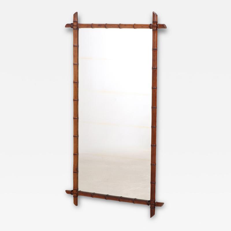 A French Maple Faux Bamboo Mirror C 1880 