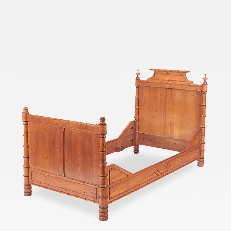 A French Maple and birdseye maple Faux bamboo daybed Circa 1880 