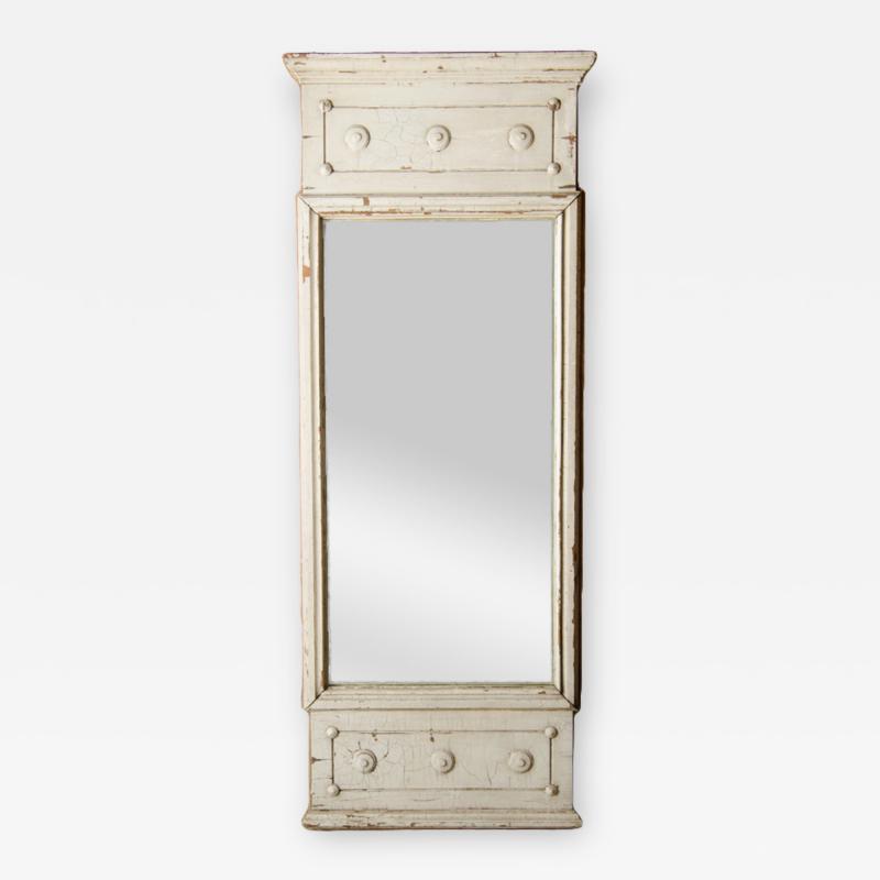 A French Neoclassical painted mirror panel nineteenth century on wooden board