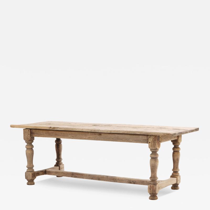 A French Oak Farm Trestle Table 19th C 