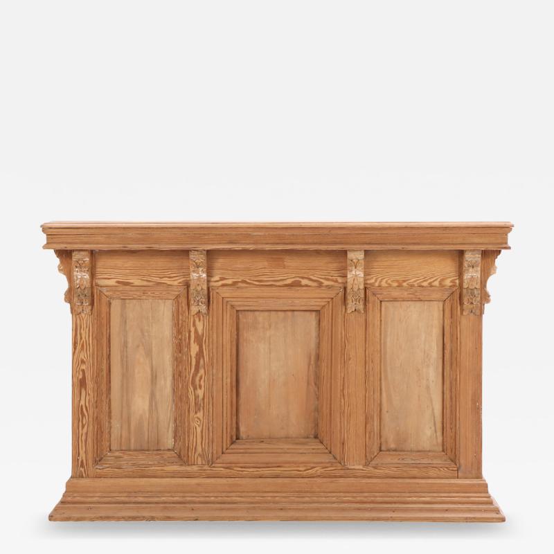A French Pine Front Dry Bar or Shop Counter 19th C 