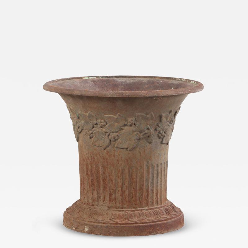 A French cast iron table top urn 19th C 
