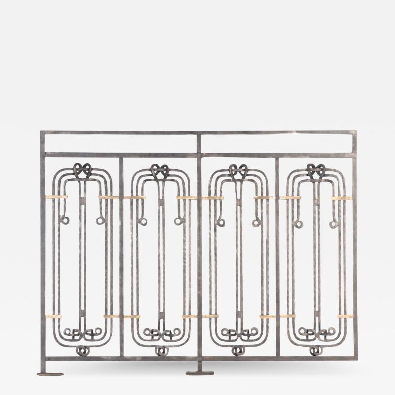 A French iron and bronze panel Designed by the Architect H Sauvage Early 20thC