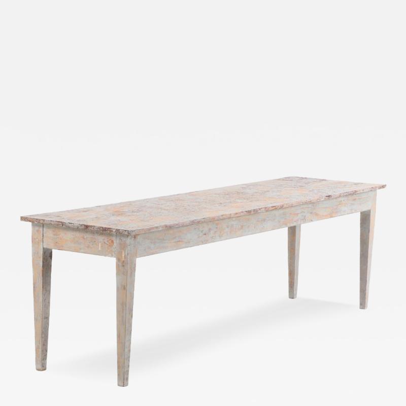A French painted pine farm table C 1910 