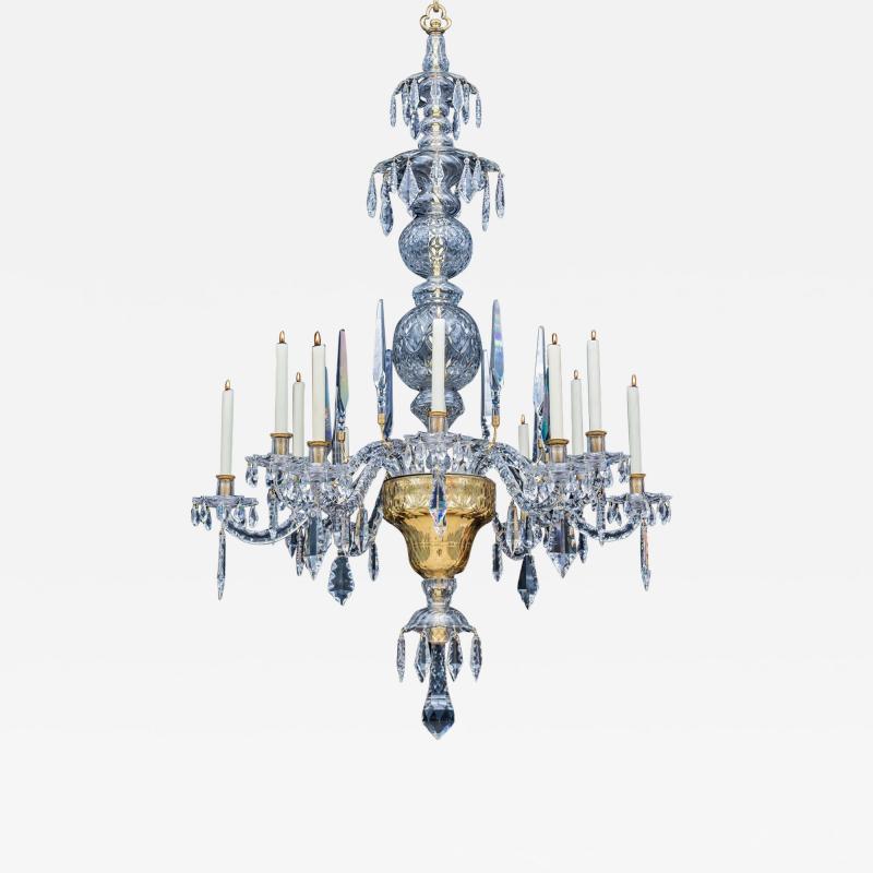 A GEORGE II CUT GLASS ROCOCO CHANDELIER ATTRIBUTED TO THOMAS BETTS