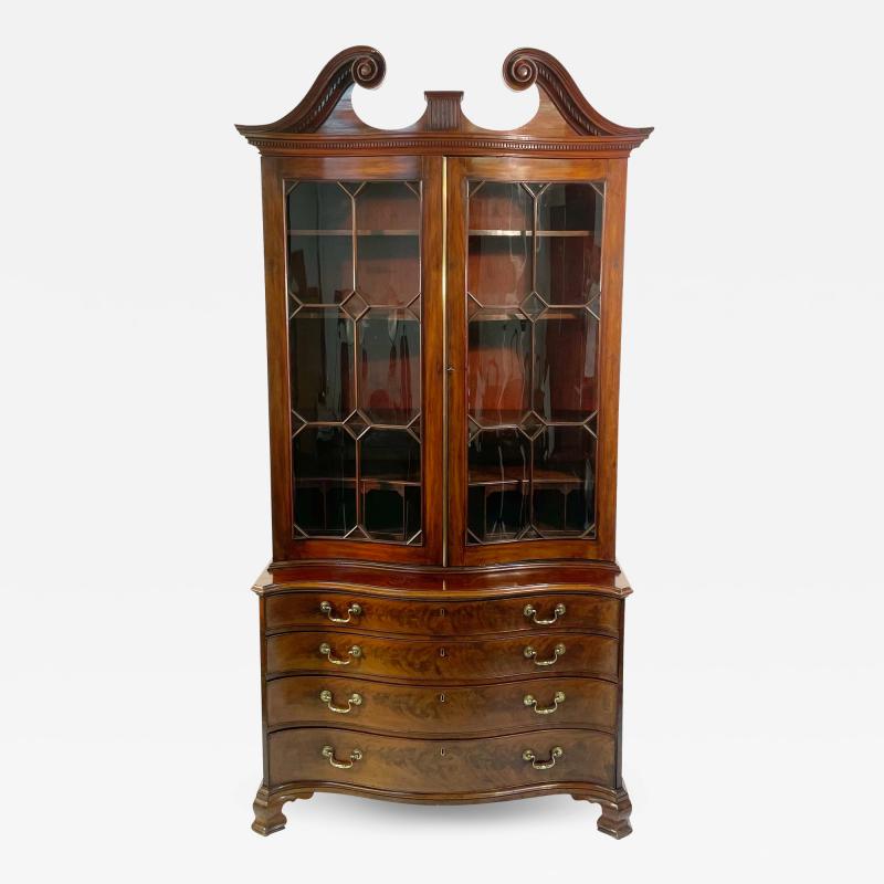 A GEORGE III MAHOGANY SECRETAIRE BOOKCASE