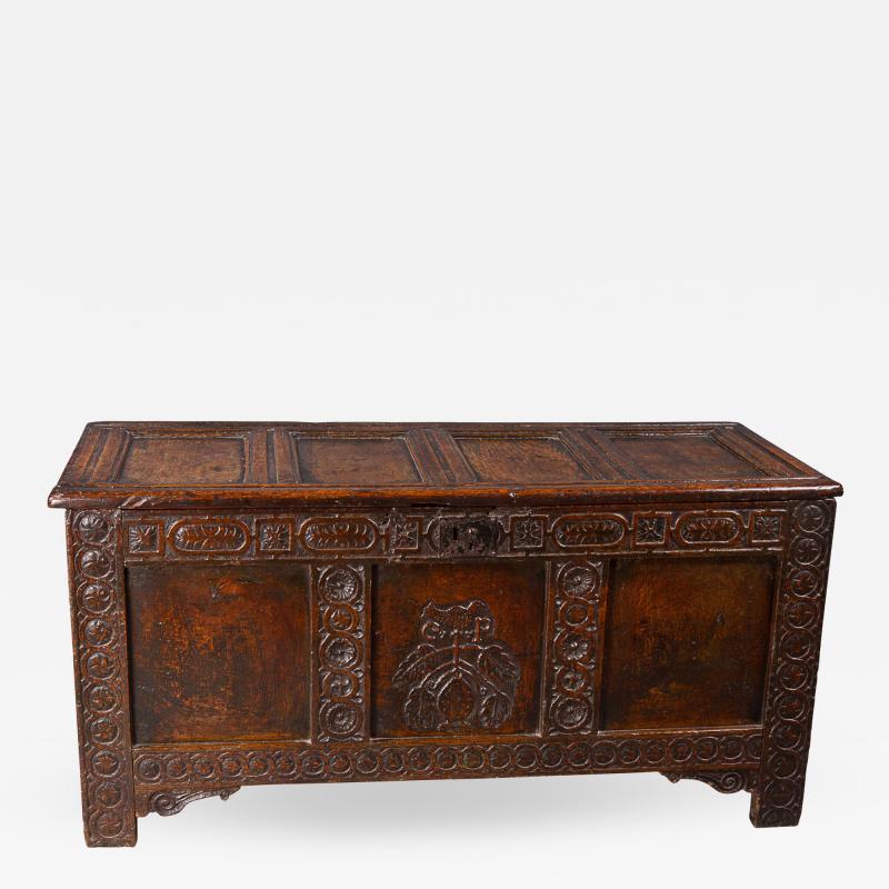 A Good Charles I Oak Marriage Chest