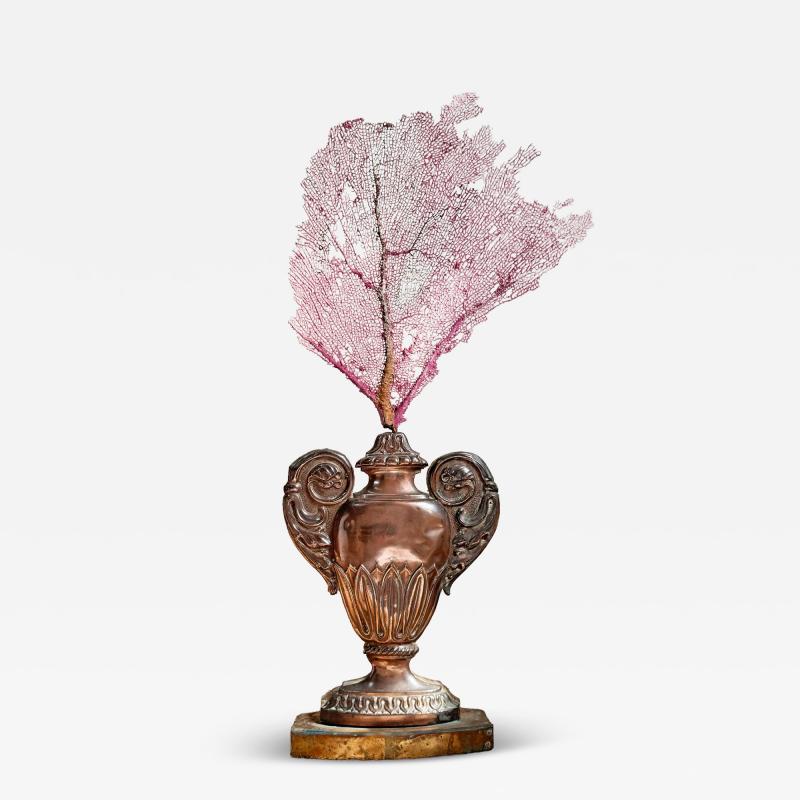A Grand 18th Century Italian Wood and Copper Altar Vase