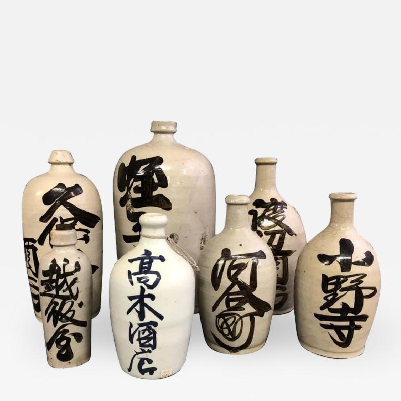 A Group of Antique Japanese Saki Bottles