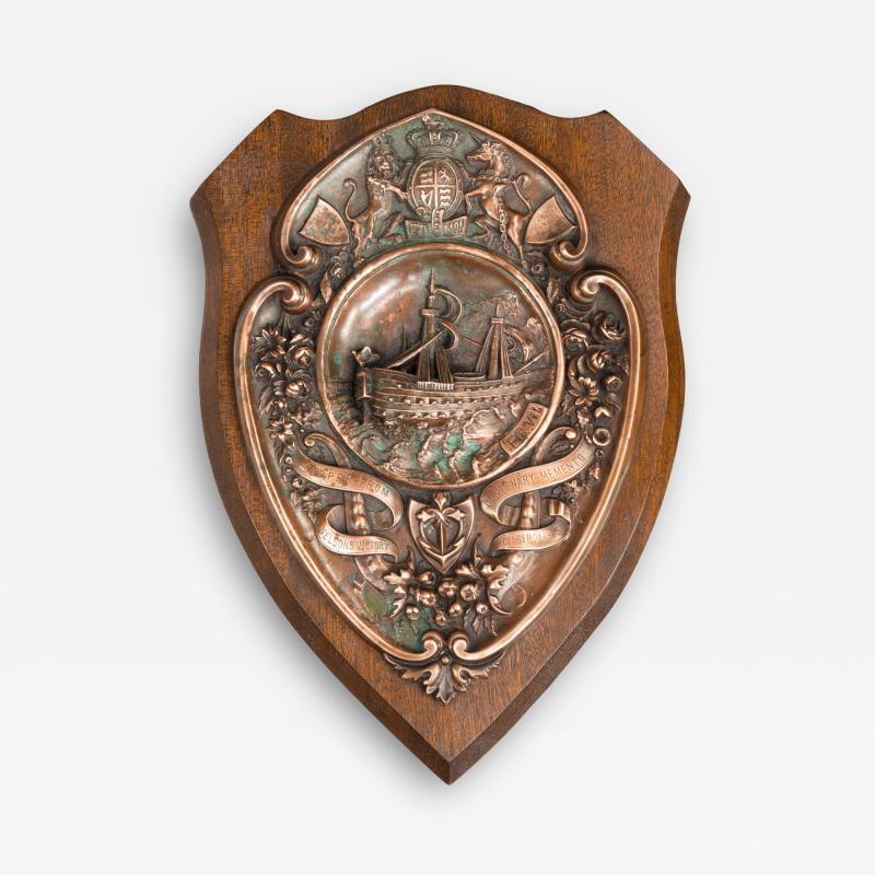 A HMS Victory centennial copper shield