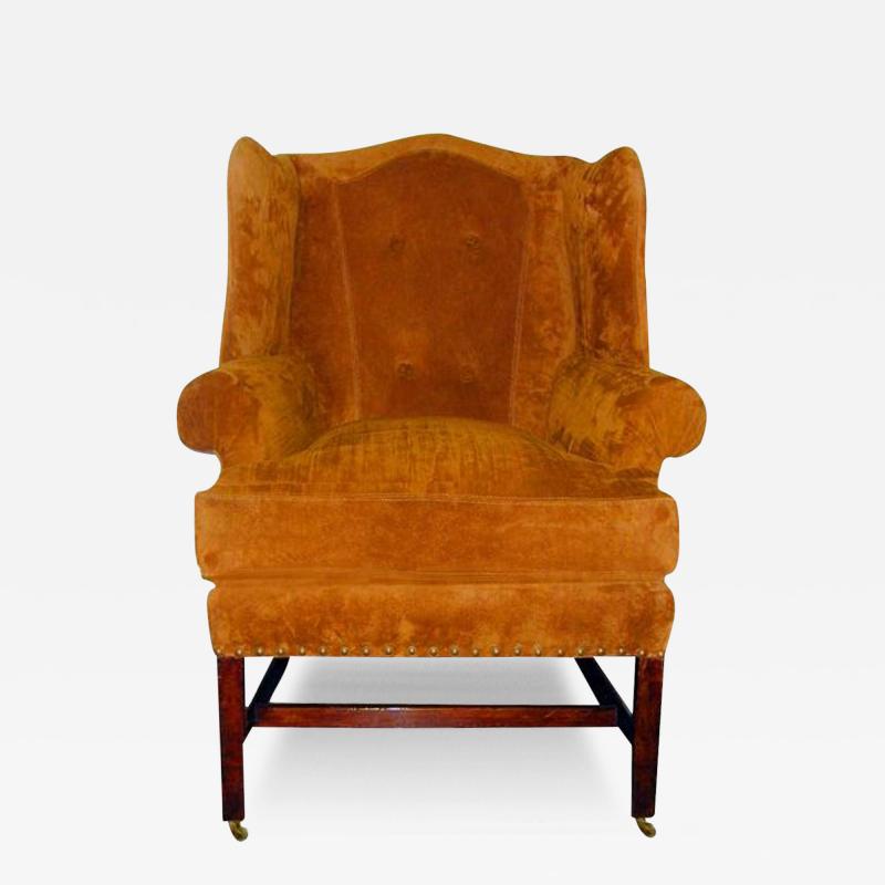 A Handsome 18th Century Mahogany English Wing Chair