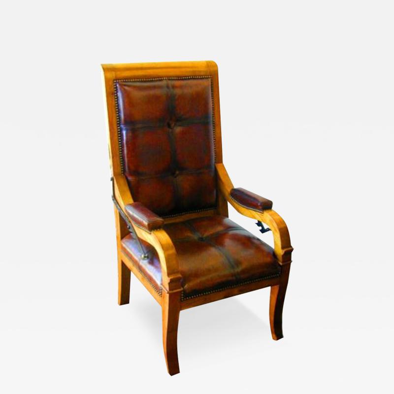 A Handsome 19th Century French Louis Philippe Pear Wood Recliner