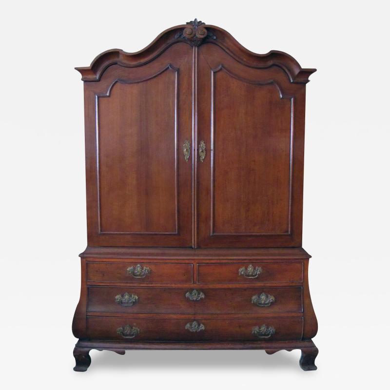 A Handsome Dutch Rococo Carved Oak 2 Door Cabinet