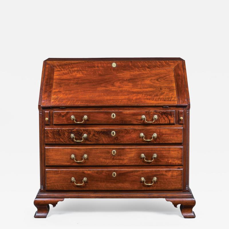 A Lancaster County Pennsylvania Walnut Desk with Carved Interior Circa 1785