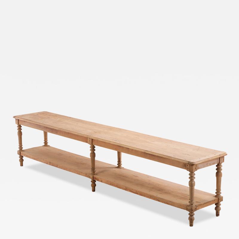 A Large French Pine Drapers Table C 1890 