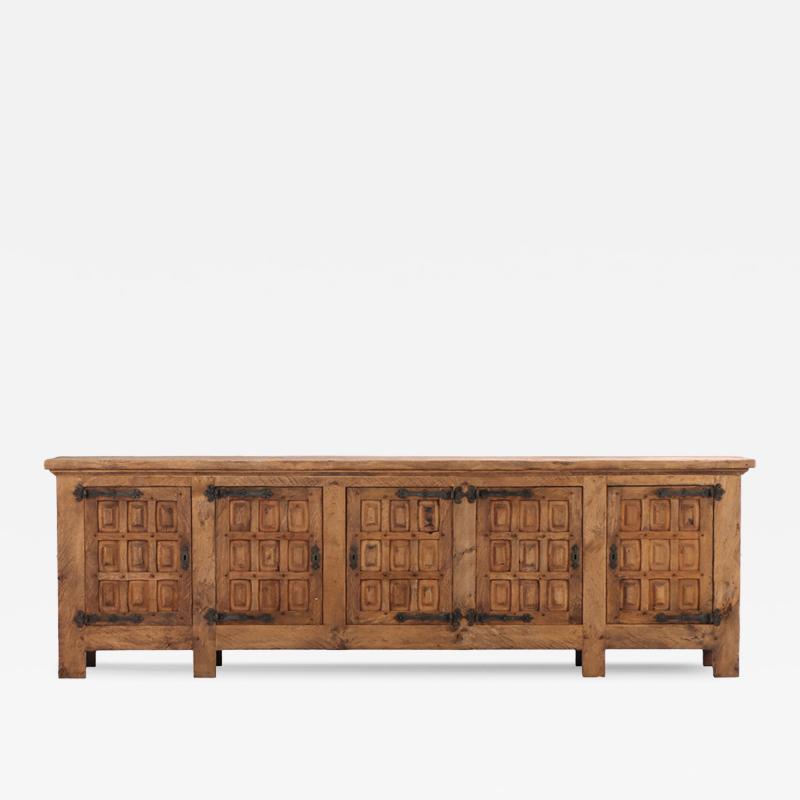 A Large Spanish Oak Sideboard in the Brutalist style C 1940 