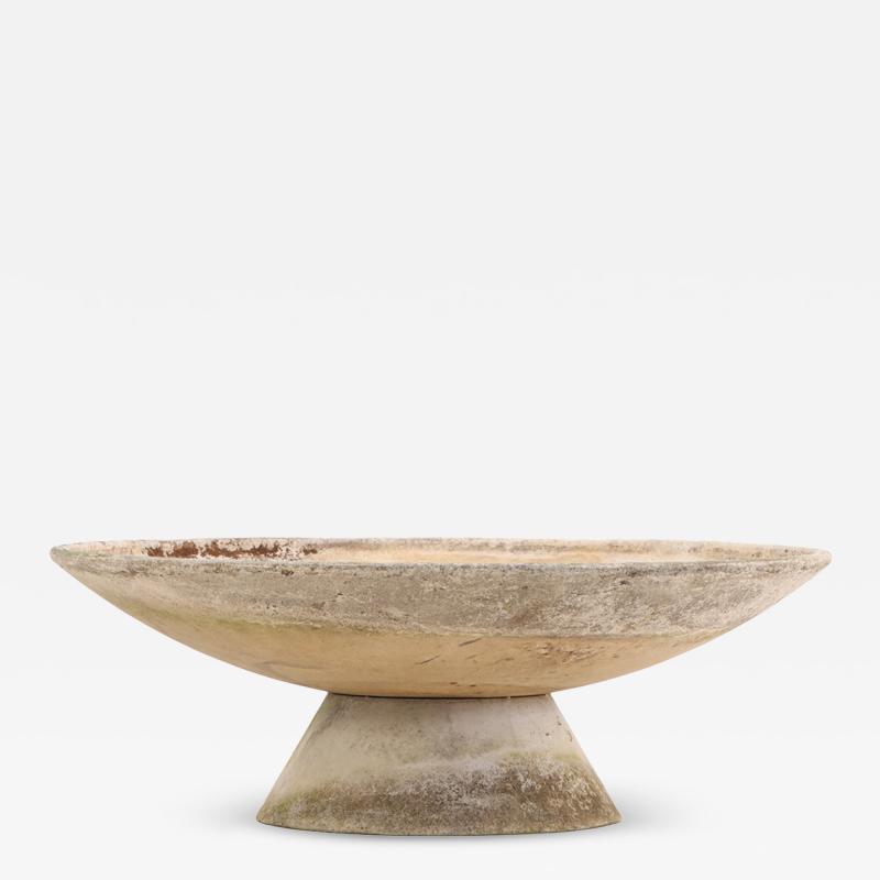 A Large Two Piece Cast Stone Planter Urn attributed to Willy Guhl C 1970 