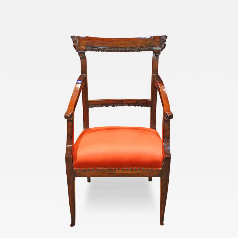 A Last Quarter 18th Century Italian Louis XVI Cherrywood Armchair