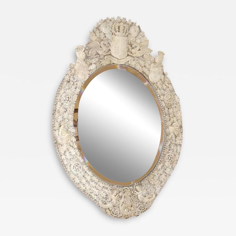 A Late 18th Century Irish Bone Carved Mirror