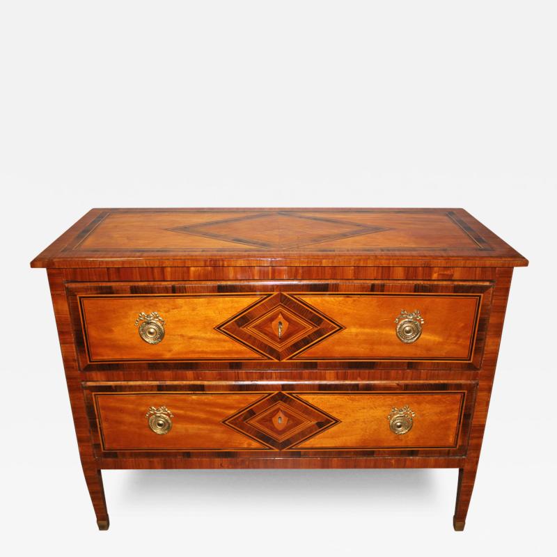 A Late 18th Century Italian Transitional Directoire Empire Parquetry Commode
