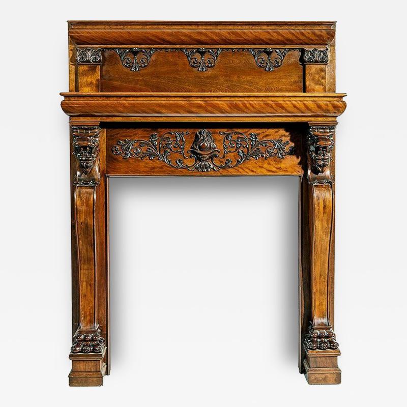 A Magnificent Antique Carved Fireplace Mantel