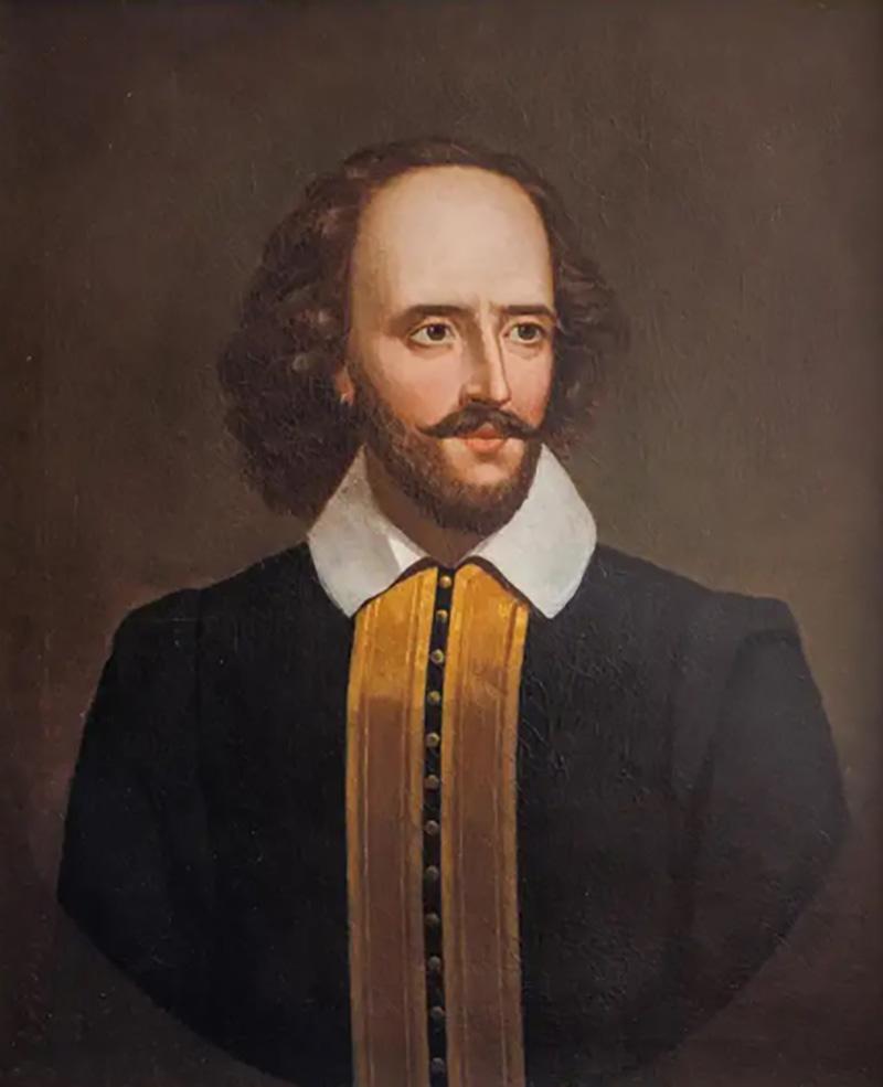 A Magnificent and Rare Portrait Painting of William Shakespeare Circa 1870