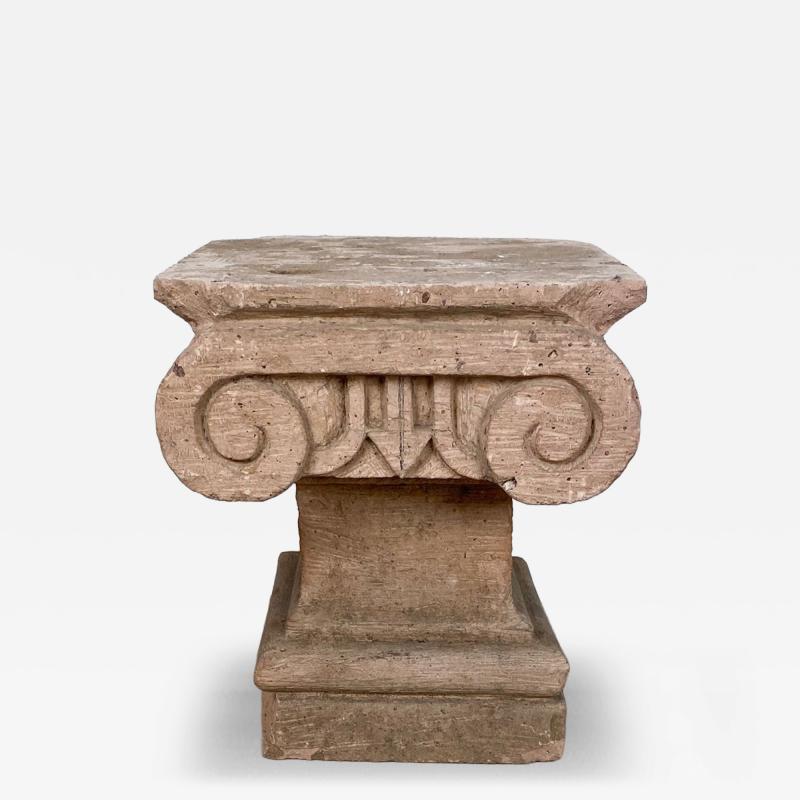 A Mexican tufa stone carved capital circa 1920 