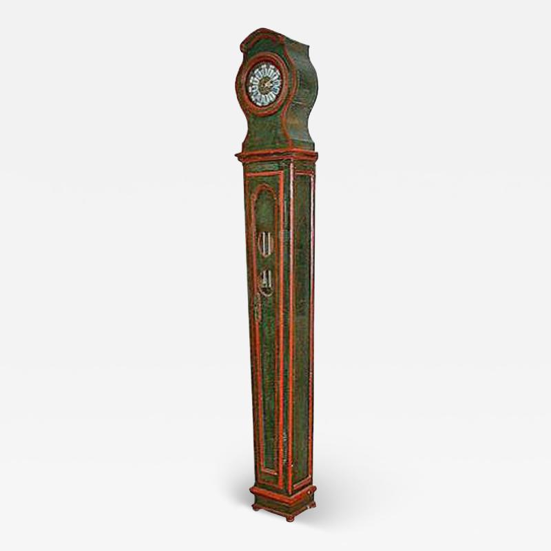 A Mid 18th Century Swedish Polychrome Long Case Clock