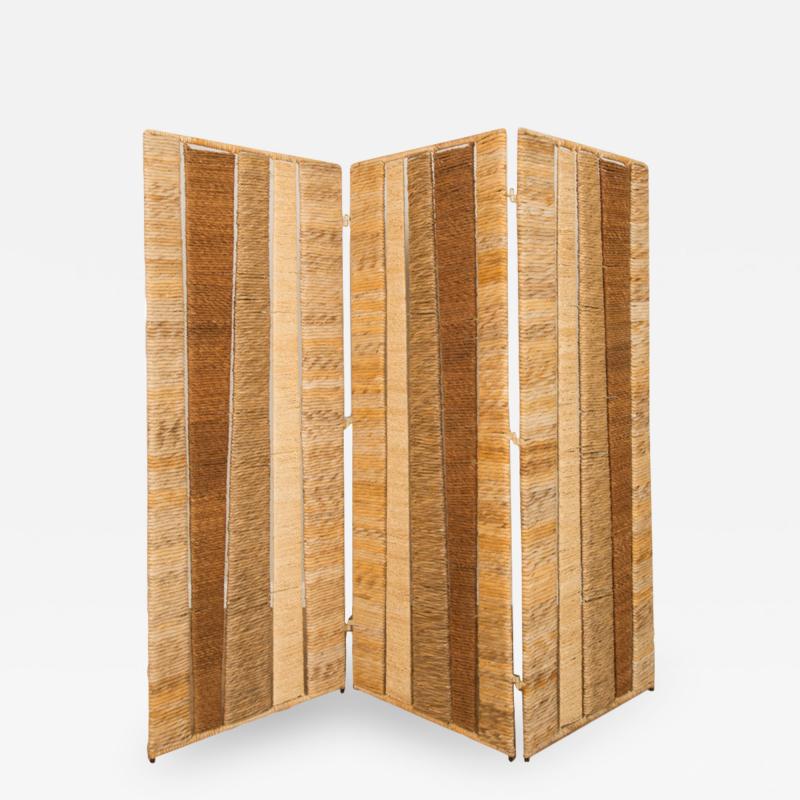 A Mid Century rattan Three Fold Screen or room divider