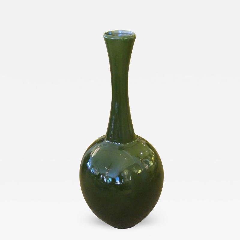 A Monumental American 1960s Olive Green Floor Vase