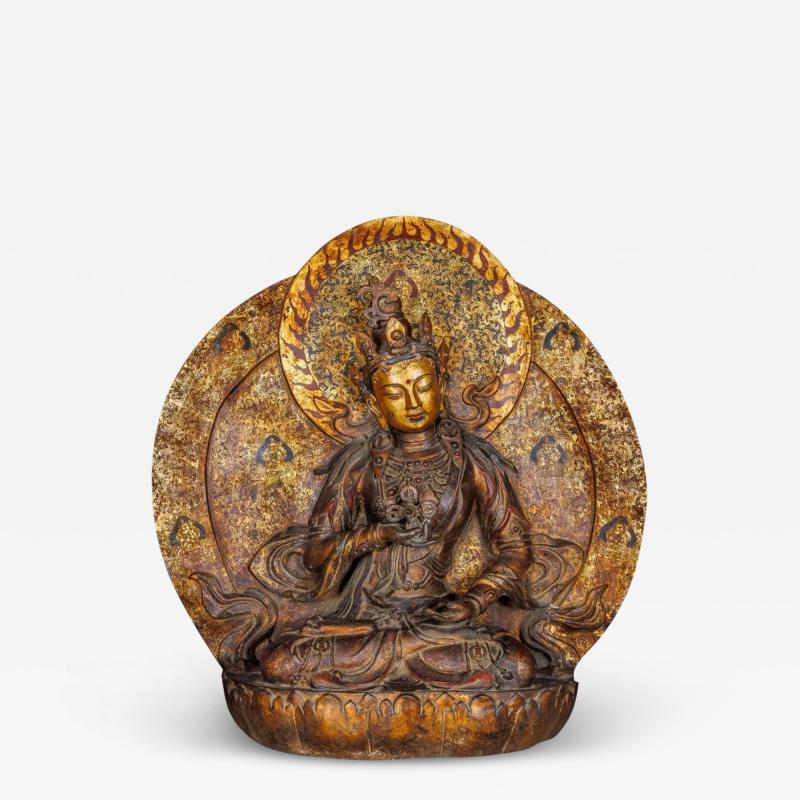 A Monumental Gilt Lacquered Bronze Ornamental Sculpture of Vajrasattva