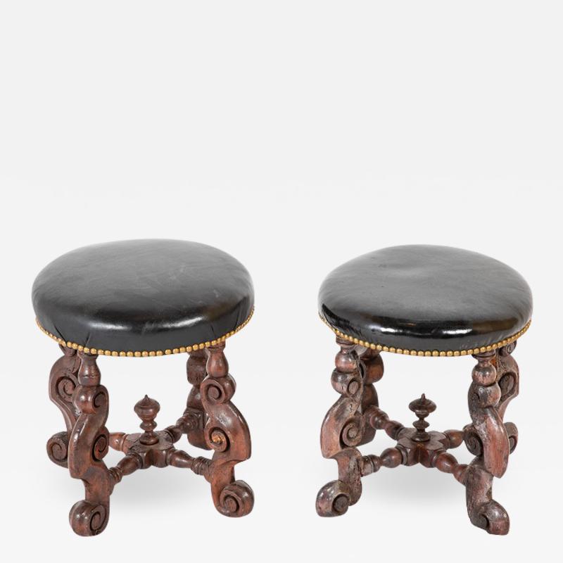 A Near Pair of Flemish Jacobean Stools