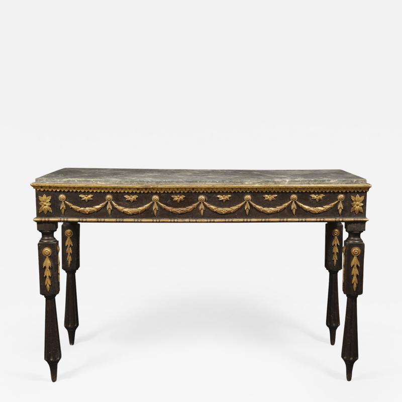 A Neoclassical Period Ebonized And Giltwood Side Table