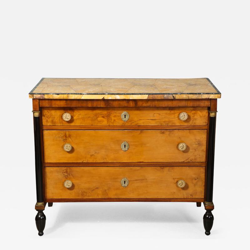 A Northern Italian Neoclassic Sienna Marble Topped Commode