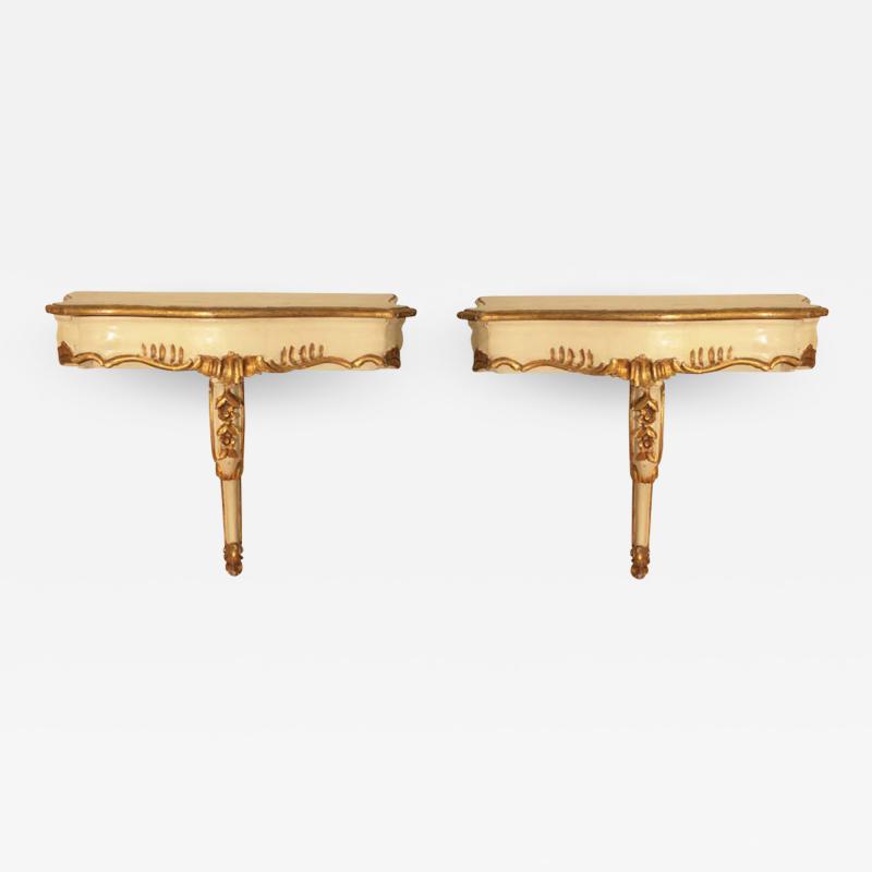 A PAIR OF 1940S WALL MOUNT CONSOLES