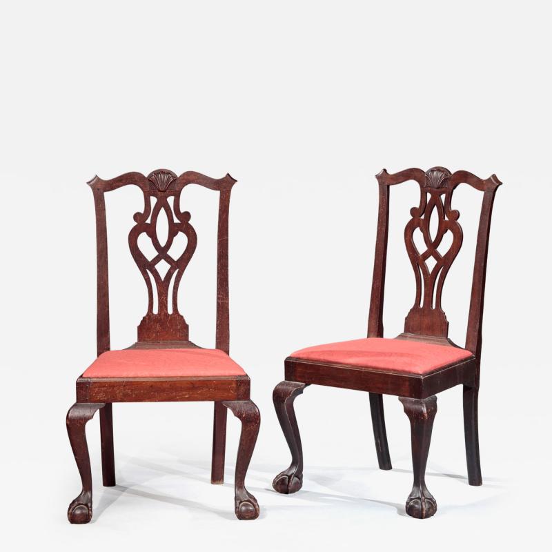 A PAIR OF CHIPPENDALE CHAIRS