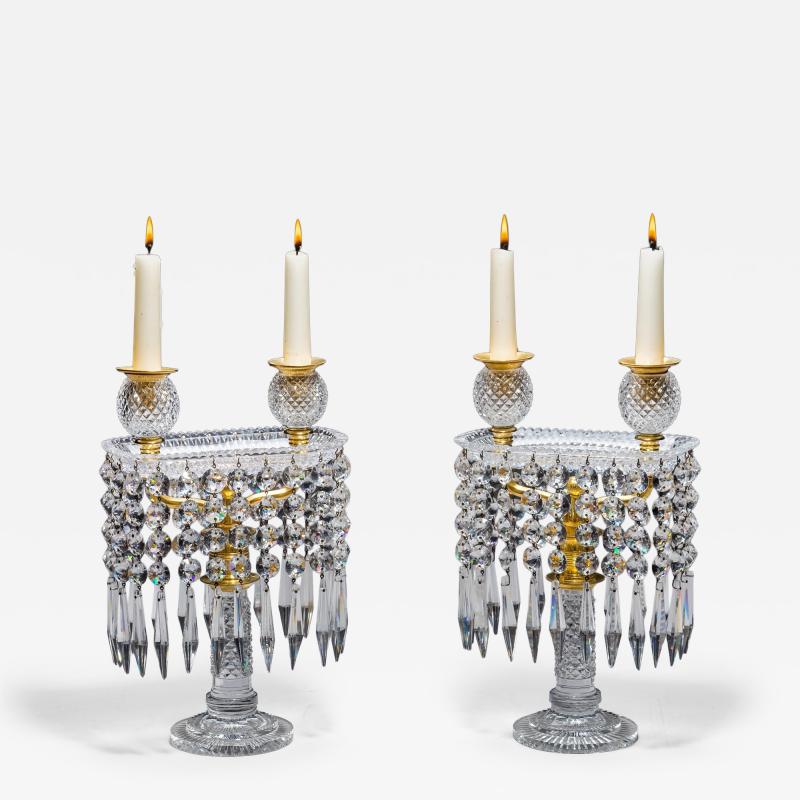 A PAIR OF DIAMOND CUT REGENCY TRAY LIGHTS